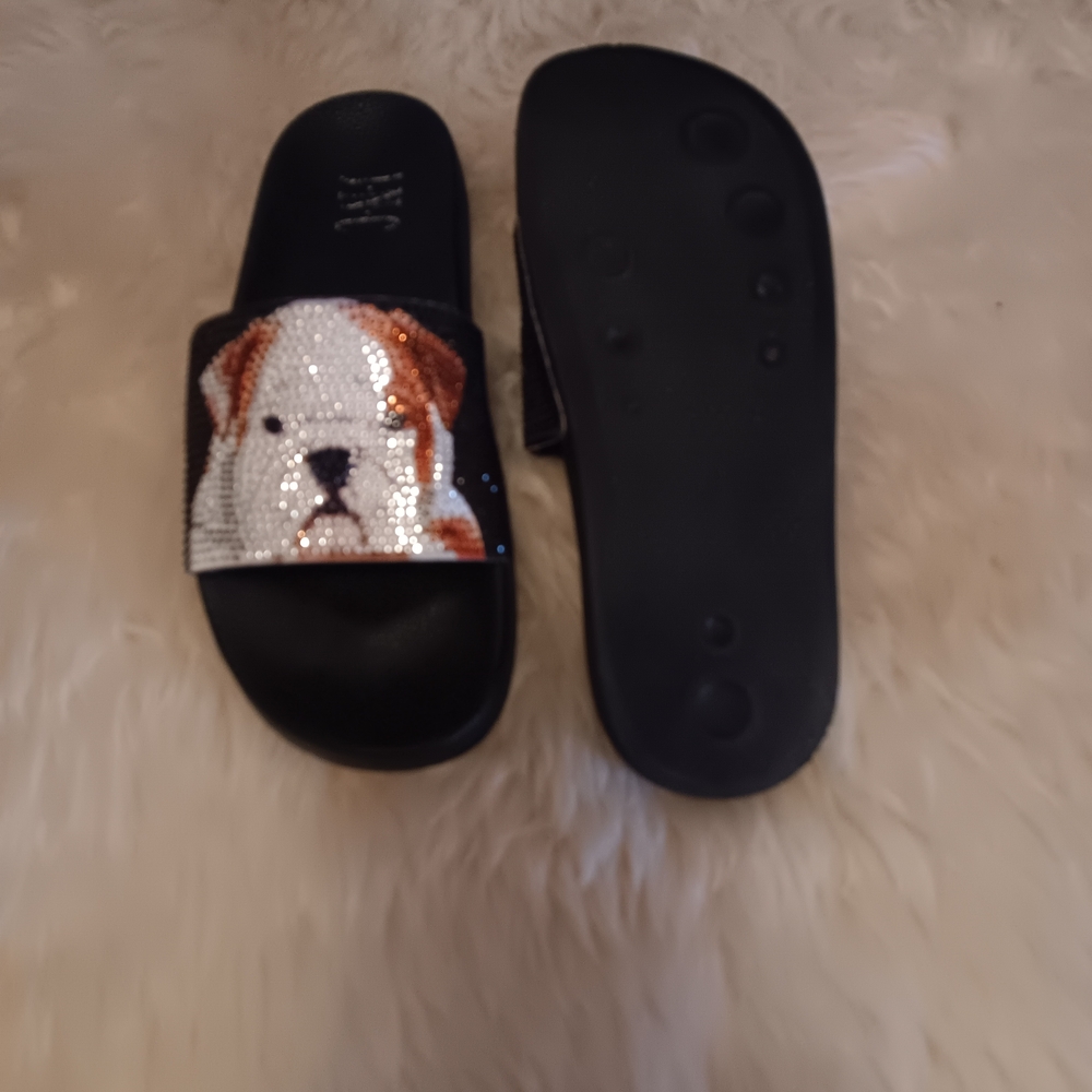 Sequin Dog Slide Sandals